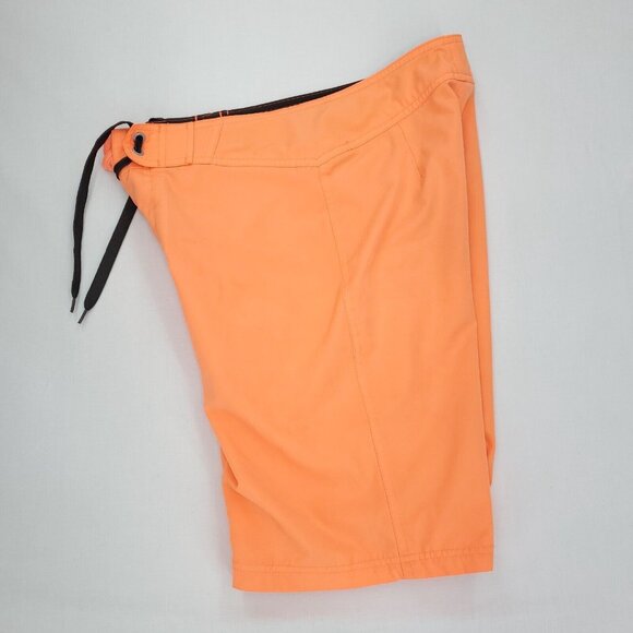 Mossimo Boardshorts Mens 28 / Boys 16 Bright Neon Orange Mesh Lined - Picture 9 of 12